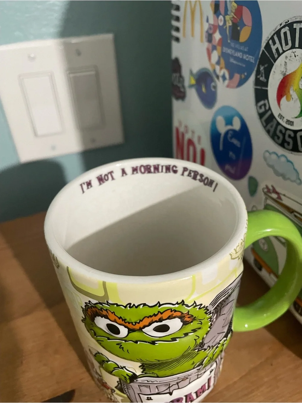 OSCAR THE GROUCH COFFEE MUG I'M NOT A MORNING PERSON